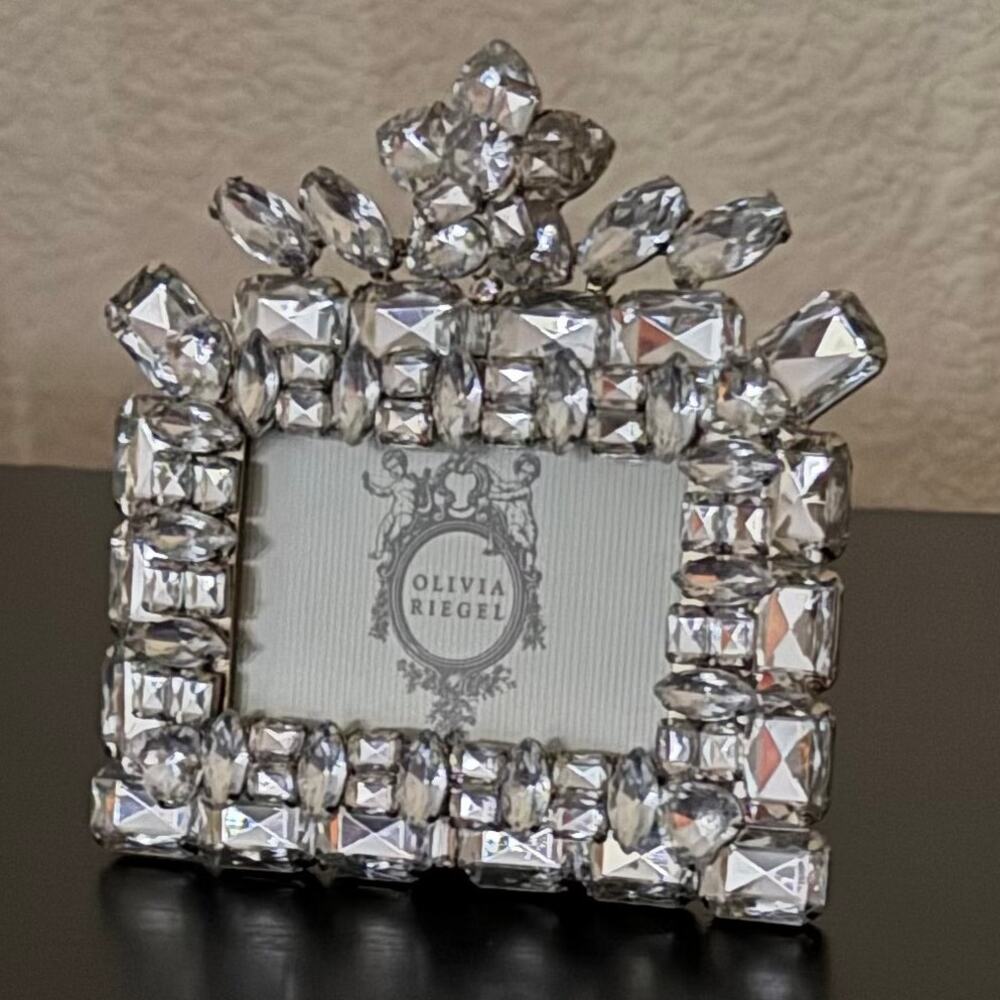 Olivia Riegel Tiara Swarovski Crystal 2x3 Photo Frame, with Original Box Rare - Picture 2 of 8